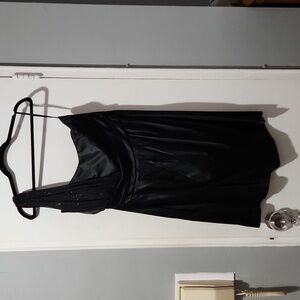 Torrid one shoulder black satin dress